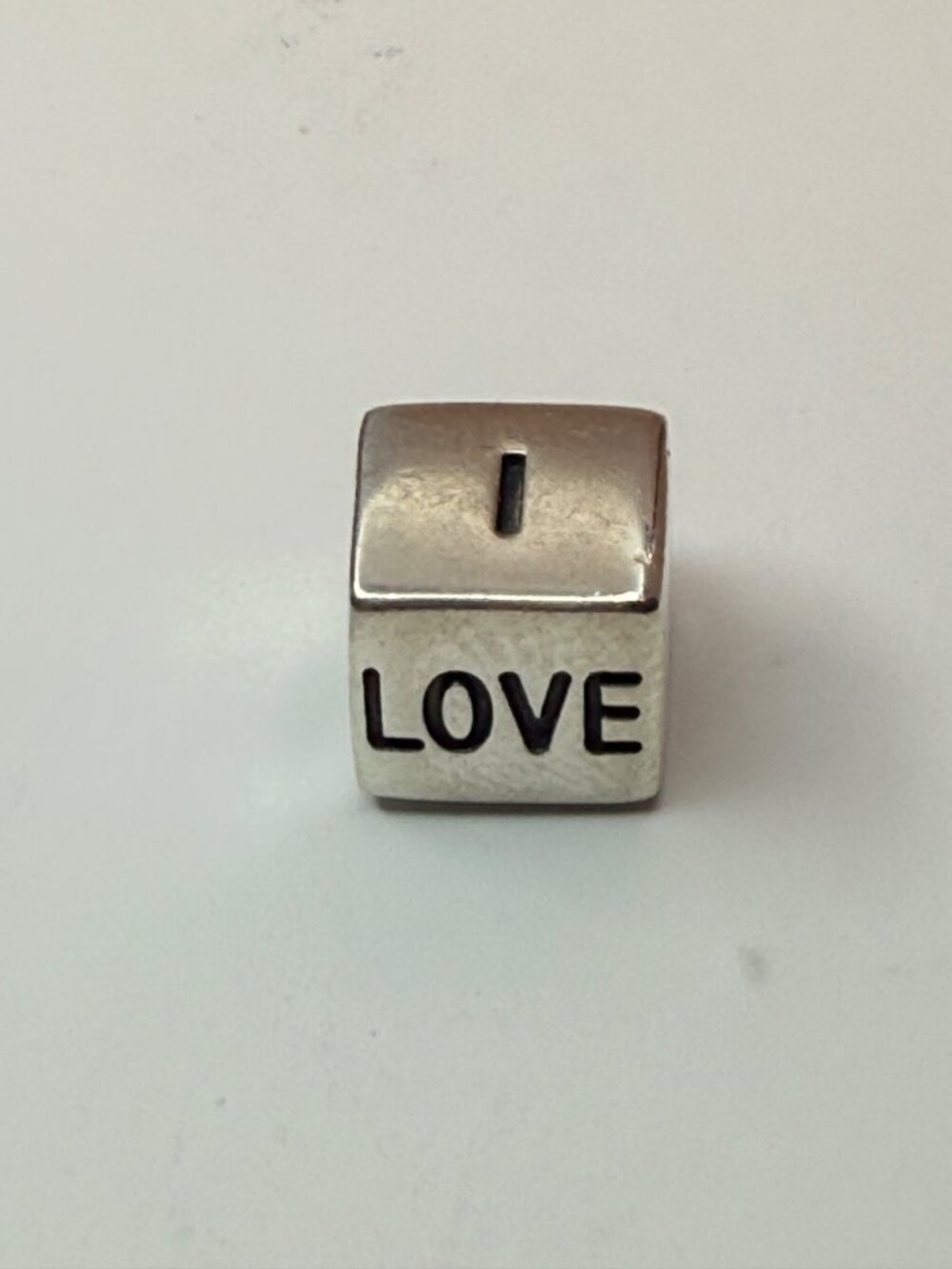 Pandora Retired I Love You Cube Charm Sterling Silver 14K Gold 790200